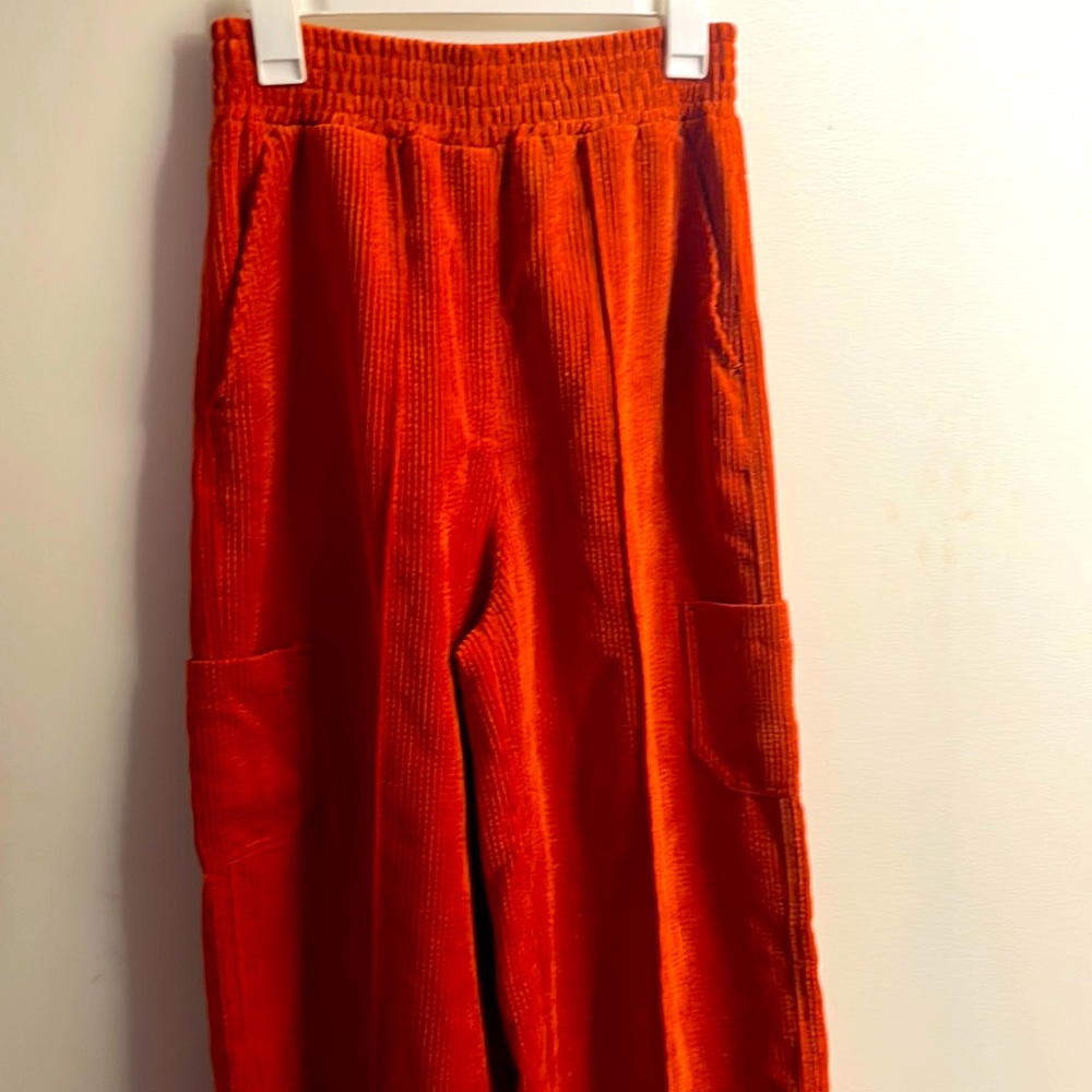 COPY - Urban Outfitters Orange Skater Pants, Corduroy-Like Material but much so…
